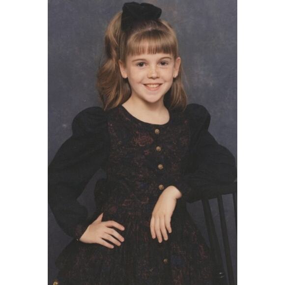 Vintage 90s Amy Too! Byer California Girls 12 Floral Party Dress Puff Sleeve - Picture 2 of 9